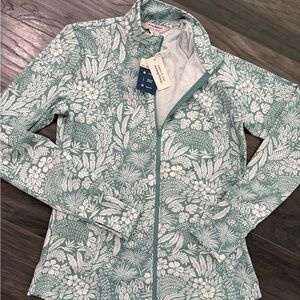Tommy Bahama NWT Golf Tennis Full Zip Jacket Women's Small Print Green Floral